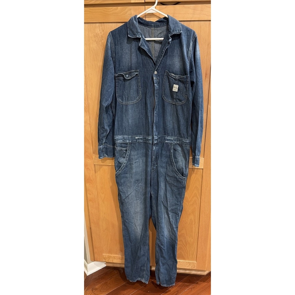 Discontinued Ralph Lauren Denim & Supply Denim Coverall Jumpsuit Sz L MSP $298